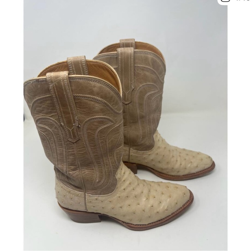 Tecovas Jamie Ostrich Cowgirl Boot in Pearl - Sz 7 - Picture 4 of 7